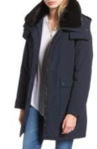 Women's French Connection Hooded Anorak With Detachable Faux Fur Collar - Blue