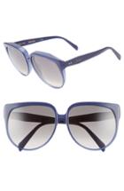 Women's Celine 62mm Special Fit Oversize Cat Eye Sunglasses - Shiny Navy/ Brown Gradient