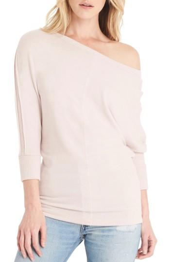 Women's Michael Stars Boat Neck Sweatshirt - Pink