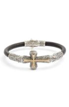 Men's Konstantino Stavros Cross Leather Bracelet