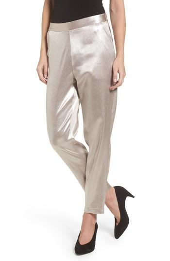 Women's Leith Satin High Waist Ankle Pants, Size - Grey