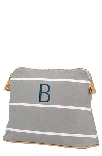 Cathy's Concepts Monogram Cosmetics Bag, Size - Grey B