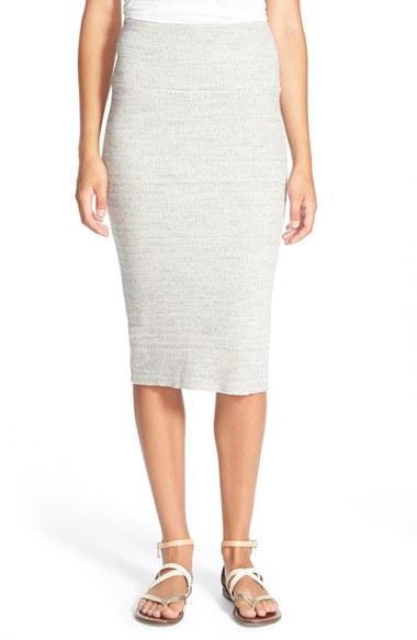 Women's James Perse Rib Body-con Midi Skirt