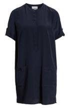 Women's Sezane Zoe Silk Pocket Dress Us / 36 Fr - Blue