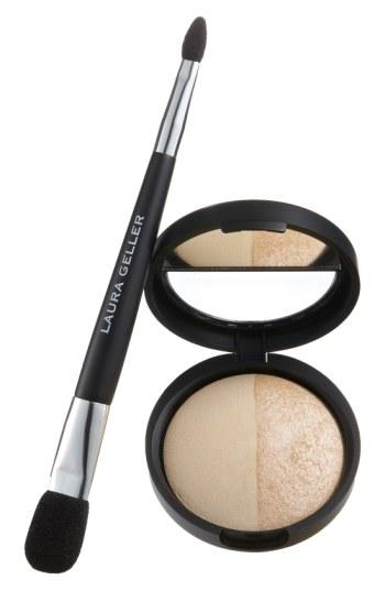 Laura Geller Beauty Baked Split Highlighter & Double-ended Face & Eye Applicator -
