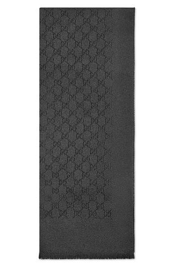 Men's Gucci Gg Gem Lux Jacquard Cashmere Scarf, Size - Black