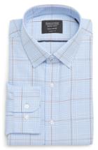 Men's Nordstrom Men's Shop Tech-smart Traditional Fit Plaid Dress Shirt .5 34/35 - Blue