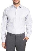 Men's David Donahue Regular Fit Check Dress Shirt - 34/35 - Grey