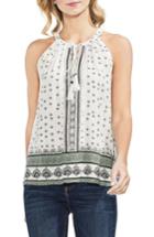 Women's Vince Camuto Halter Style Print Top, Size - White
