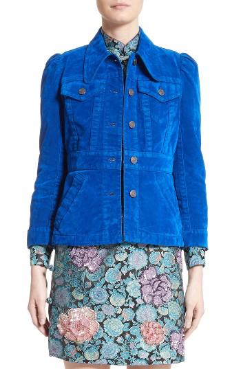 Women's Marc Jacobs Velvet Puff Sleeve Jacket
