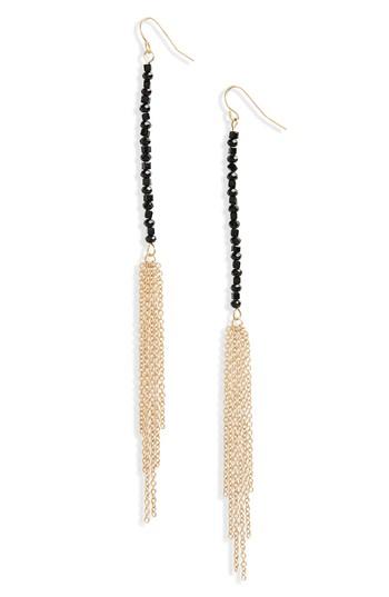 Women's Canvas Beaded Linear Earrings