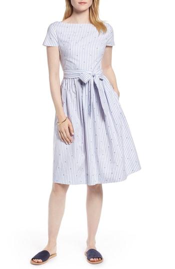 Women's 1901 Stripe & Dot Cotton Dress - Blue
