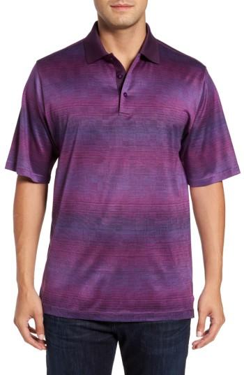 Men's Bugatchi Classic Fit Ombre Jacquard Polo, Size - Purple