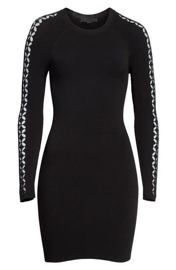 Women's Alexander Wang Open Knit Sleeve Dress - Black