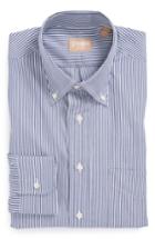 Men's Gitman Regular Fit Bengal Stripe Cotton Broadcloth Button Down Dress Shirt .5 - 34 - Blue