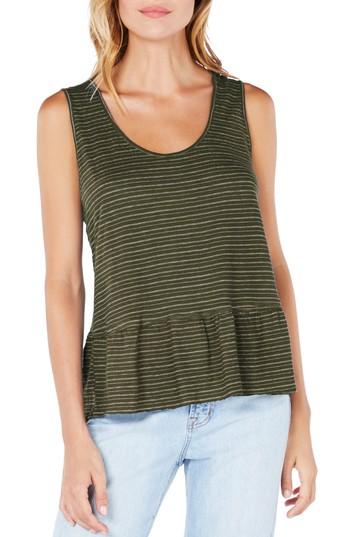 Women's Michael Stars Flounced Tank, Size - Green