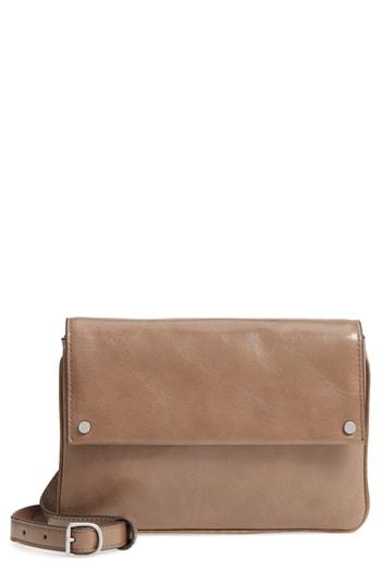 Treasure & Bond Harper Glazed Leather Crossbody Bag - Beige