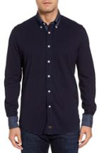 Men's Thomas Dean Chambray Trim Jersey Shirt - Blue