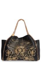 Stella Mccartney Embroidered Reversible Faux Leather Tote - Black