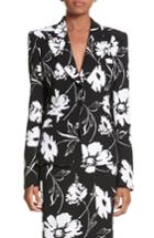 Women's Michael Kors Floral Print Blazer - Black