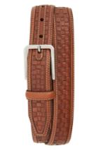 Men's Johnston & Murphy Woven Leather Belt - Tan
