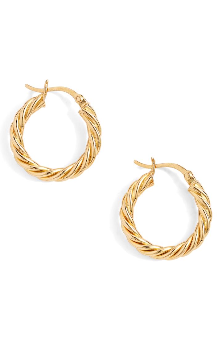 Women's Argento Vivo Small Rope Hoop Earrings