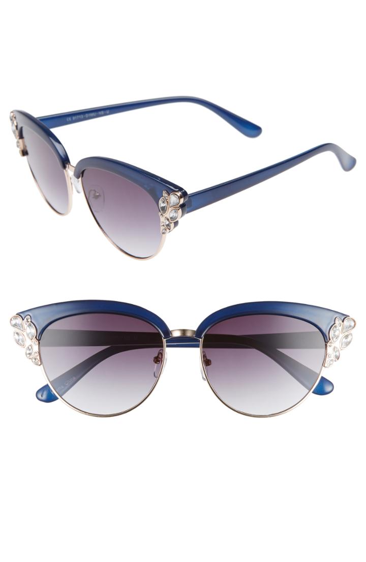 Women's Glance Eyewear 58mm Embellished Cat Eye Sunglasses -