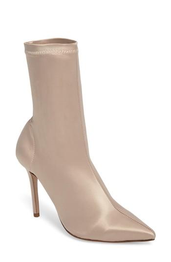 Women's Tony Bianco Davis Stretch Satin Bootie .5 M - Beige