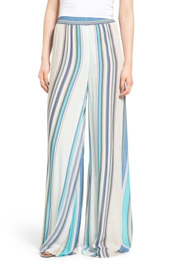 Women's Wildfox Havana Stripe Wide Leg Pants - Blue