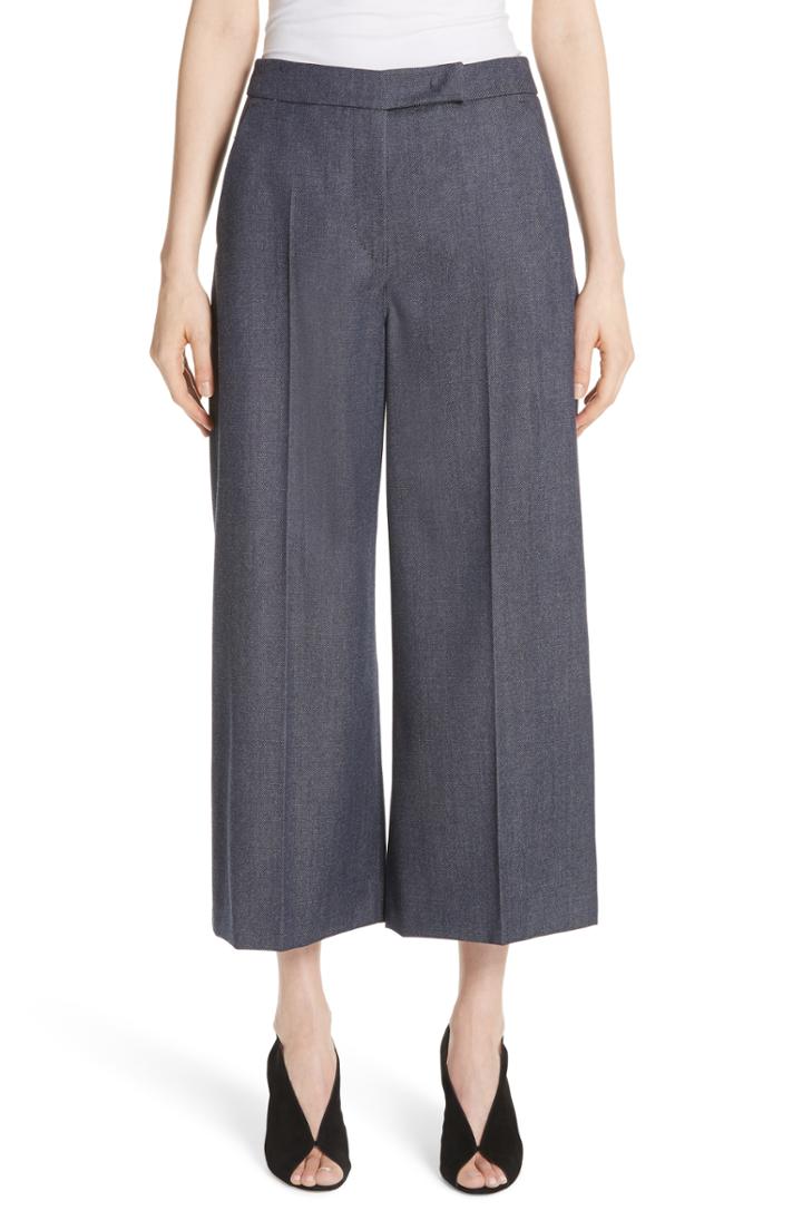 Women's Max Mara Revere Wool Crop Pants Us / 38 It - Blue