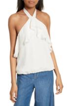 Women's Alice + Olivia Monet Ruffled Silk Halter Top