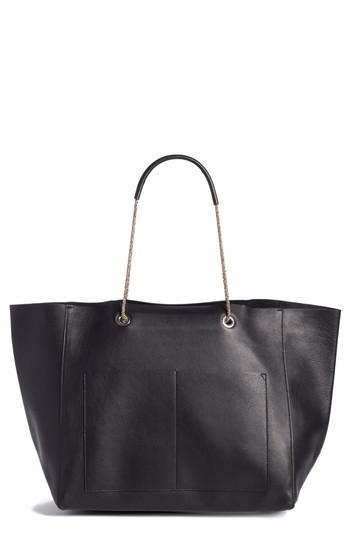 Sezane Gaby Leather Tote - Black