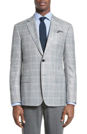 Men's Armani Collezioni G-line Trim Fit Plaid Sport Coat