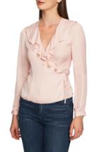 Women's 1.state Dot Jacquard Wrap Top - Pink