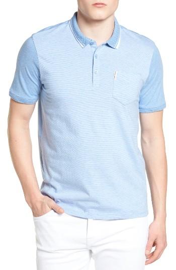 Men's Ben Sherman Textured Tip Jersey Polo - Blue