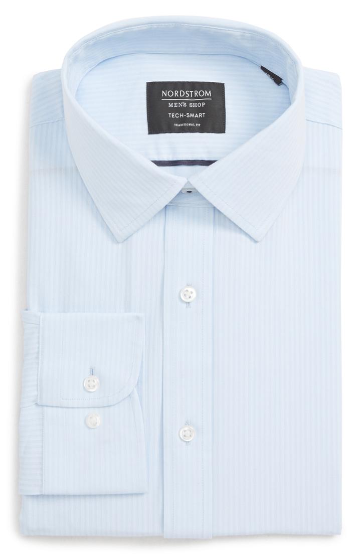 Men's Nordstrom Men's Shop Tech-smart Traditional Fit Stretch Stripe Dress Shirt
