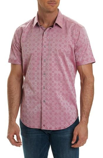 Men's Robert Graham Maya Bay Classic Fit Jacquard Sport Shirt - Red