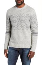 Men's Michael Bastian Fair Isle Fit Sweater, Size Large - Grey