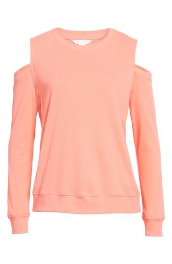 Women's Caslon Cold Shouldetr Knit Top - Coral