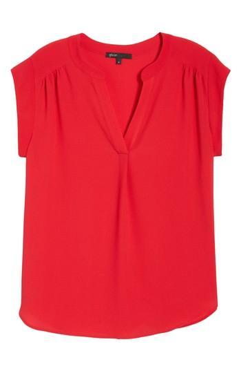 Women's Gibson Split Neck Top - Red