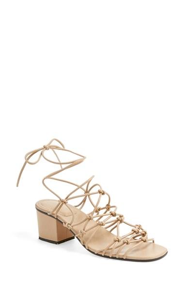 Women's Chloe Lace-up Block Heel Sandal Us / 36eu - Beige