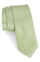 Men's Nordstrom Men's Shop Hartwell Dot Silk Skinny Tie, Size - Green