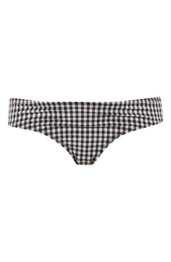 Women's Topshop Gingham Maternity Bikini Bottoms Us (fits Like 0-2) - Black