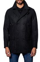 Men's Jared Lang Wool Blend Double Breasted Peacoat, Size - Black