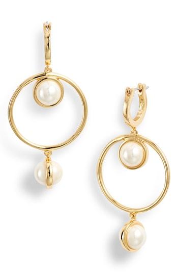 Women's Vince Camuto Pearl Bead Hoop Earrings
