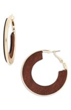 Women's Bp. Flat Wood Hoop Earrings