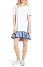 Women's Bp. Mixed Media T-shirt Dress, Size - White