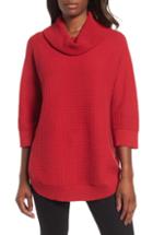 Women's Chaus Cowl Neck Shirttail Hem Sweater - Red