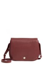 Longchamp Small Le Foulonne Leather Crossbody Bag - Red