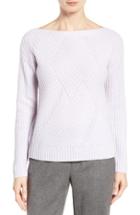 Women's Nordstrom Collection High/low Boatneck Cashmere Sweater - Purple